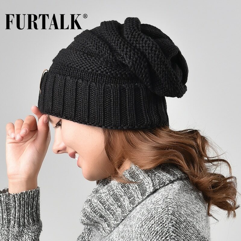 Шапка FURTALK Winter Knitted Hat Women 